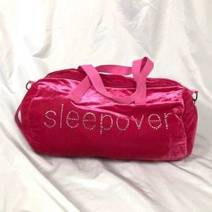 Y2K pink velvet sleepover duffle